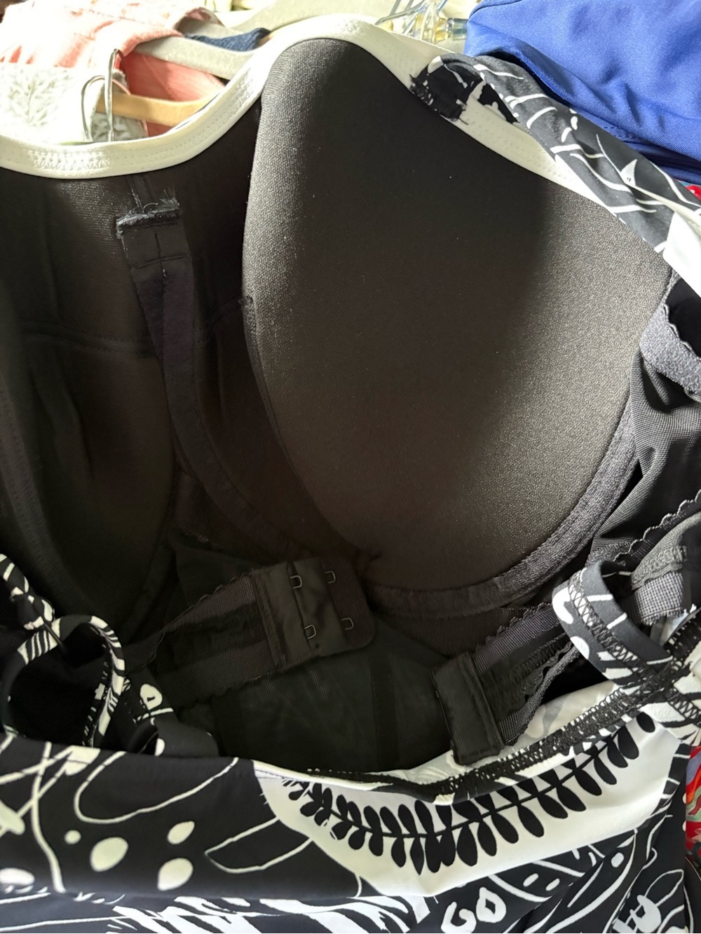 NWOT Profile By Gottex Black and White Tropical-Leaf One-Piece Swimsuit 16D - Picture 4 of 10